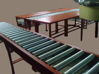 Inspection Table with Roller Conveyors